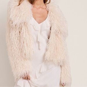 White shaggy jacket